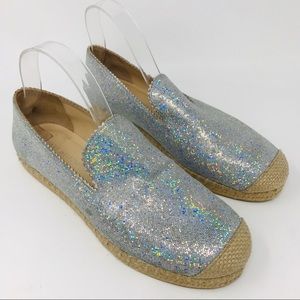 Stuart Weiztman Biarritz Silver Espadrille Flats